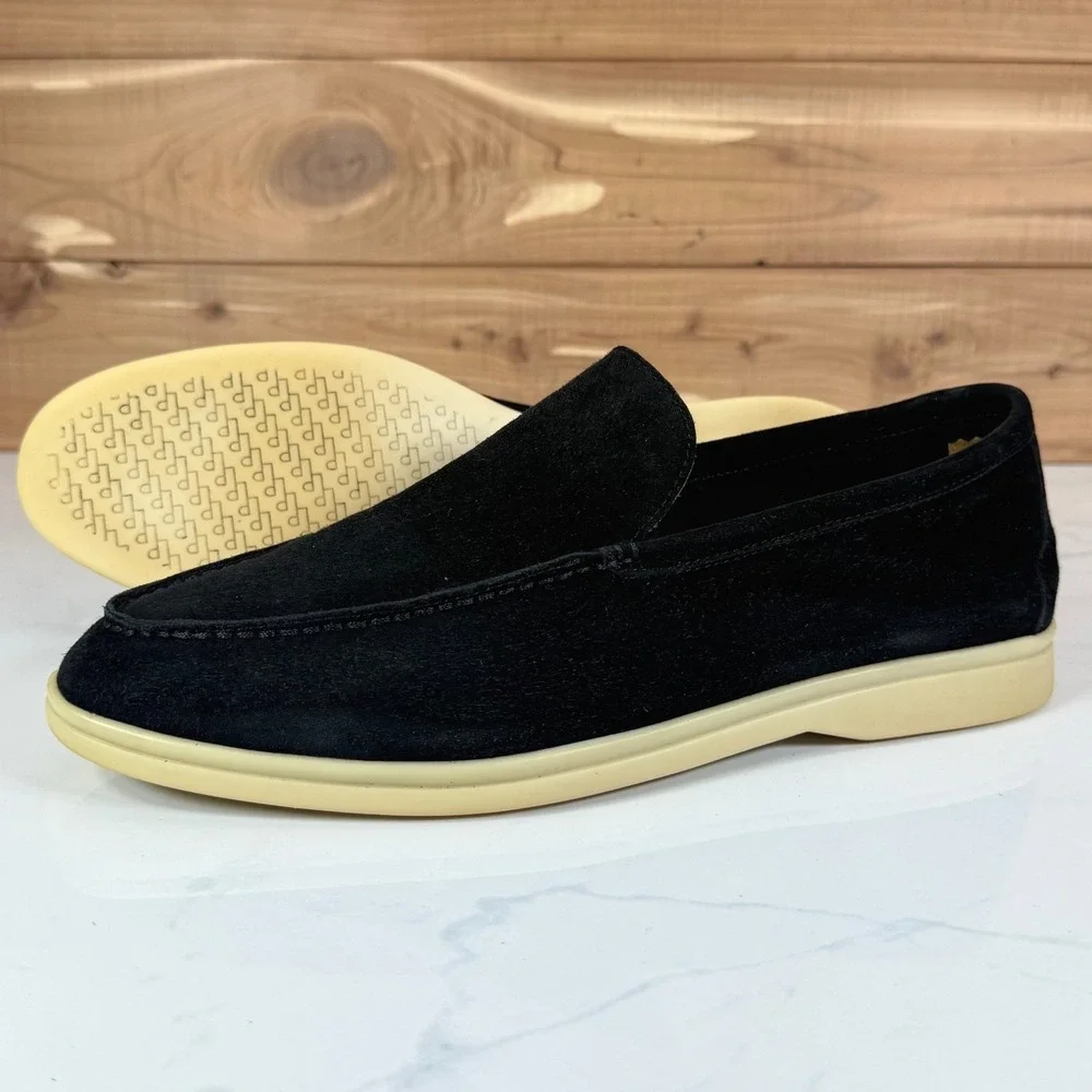 Loro Piana Summer Walk Black Suede Loafers Mens 41/ US 9  Made in Italy Luxury